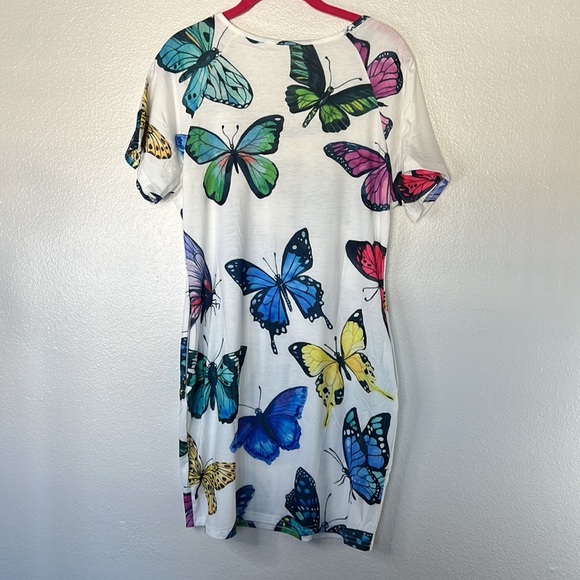 NWOT Amazon Mini Butterfly Tshirt Dress with Pockets sz M/L - Picture 5 of 5